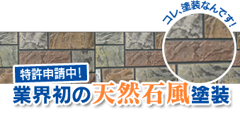 特許申請中!業界初の天然石風塗装